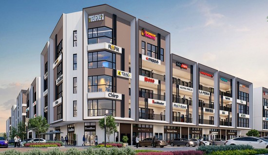 An artist’s impression of Opal Business park showcasing a number of retailers.